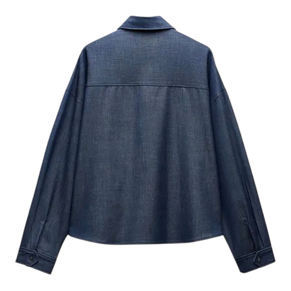 Zara Women's Dark Blue Jean Jacket - Picture 2 of 5